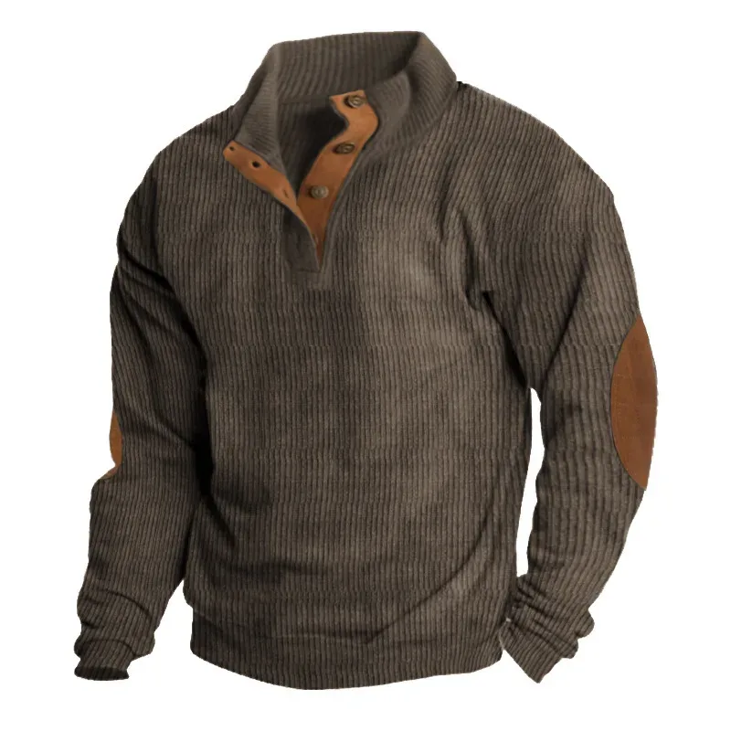 2026 Autumn Winter New Men Corduroy Stand Collar Long Sleeve Jacket Outdoor Casual Sweatshirts