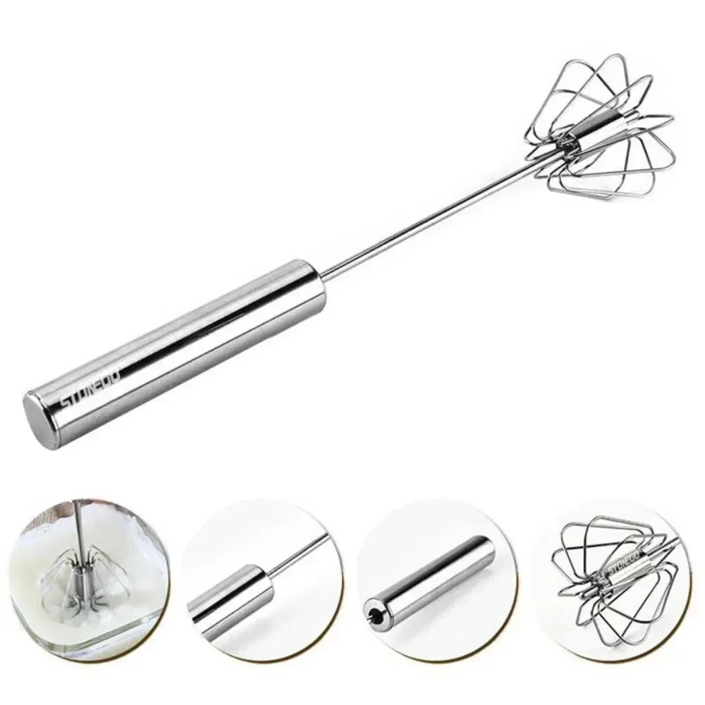 Manual Pressure Rotary Blender Coffee Milk Mixer Handheld Egg Blender Kitchen Baking Cooking Tool