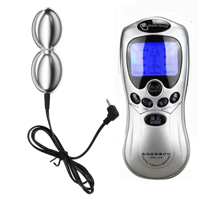 SM Electric Shock Double Balls Anal Butt Plug Prostate Massager E-stim Sex Toys For Men Gay Women Vagina Stimulation Ass Dilator