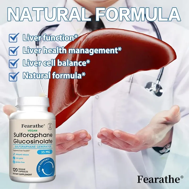 Kapsul Sulforaphane Glucosinolate - Ekstrak Biji Brokoli dengan Detoks Hati Myrosinase & Sokongan Kesihatan Selular 120 Kiraan