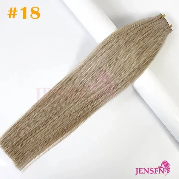 High Quality Tape In Hair Extensions 100% Remy Really Human Hair Brown Blonde Straight Seamless PU Skin Tape Ins Womem