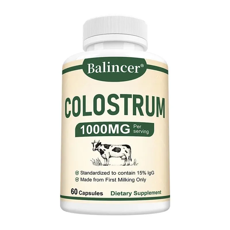 1000mg Grass-Fed Bovine Colostrum Capsules Probiotic Daily Wellness Supplement Supports Gut Comfort Skin & Vitality Balance