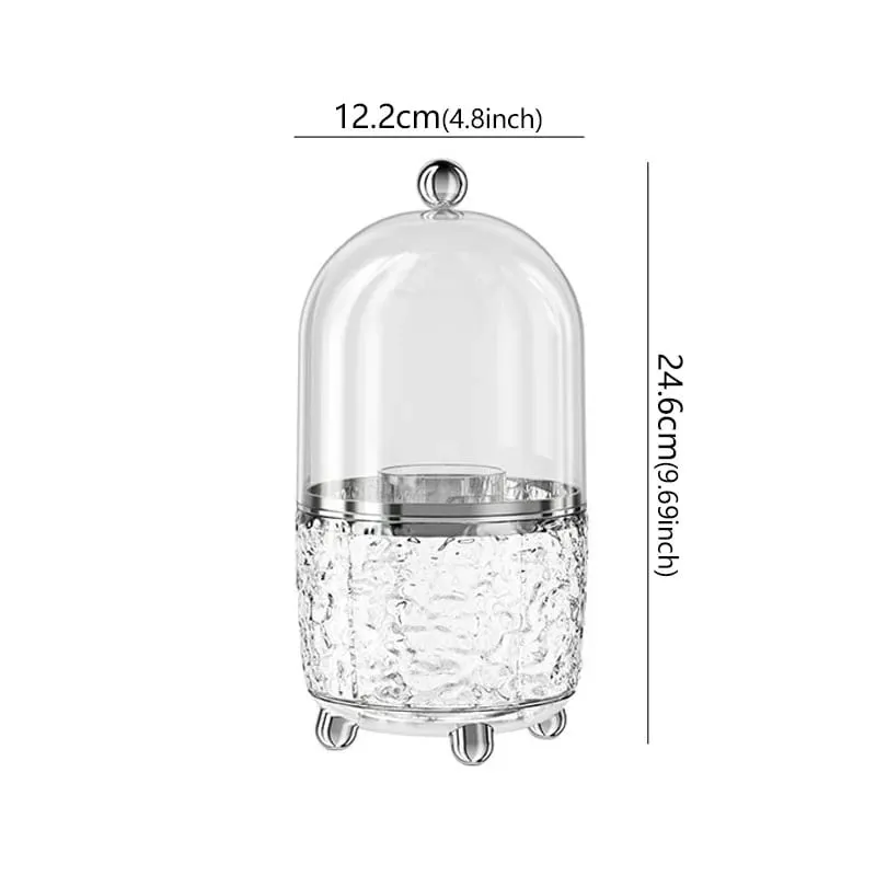 360° Rotating Makeup Brushes Holder Portable Desktop Cosmetic Organizer Dustproof with Cover Lipstick Perfume Clutter Organizer