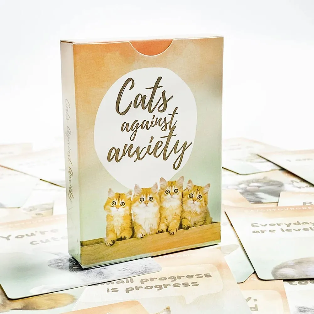 Cats Against Anxiety Oracle Cards 50 Cards Cute Kitten Oracle Cards Meditation Divination Oracle Cards Gift for Cat Lovers