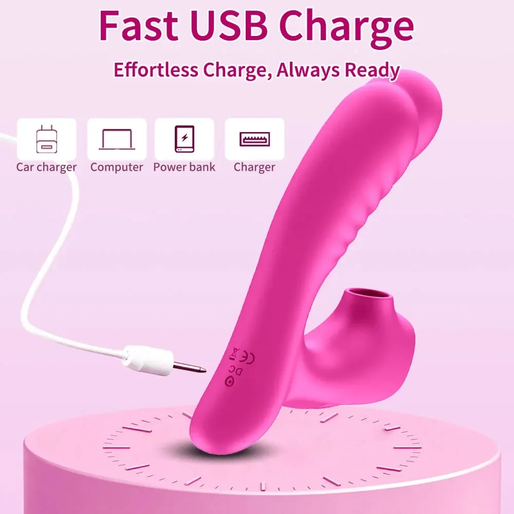 2 IN 1 Thrusting Sucking Vibrator for Women Vagina G-Spot 10 Modes Vibrating Nipple Clitoral Massager Sex Toy for Women Couple — image 5