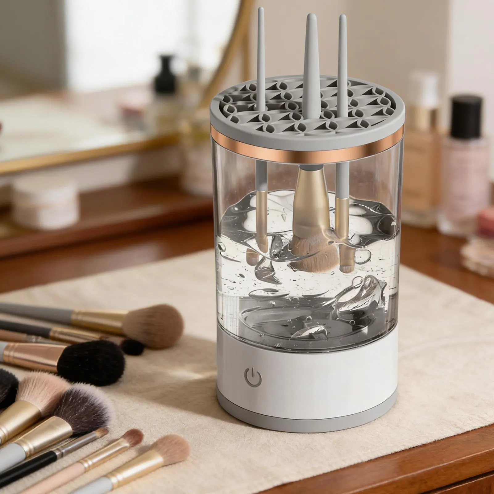 Pembersih Kuas Rias USB Alat Kecantikan Pembersih Dalam Alat Pembersih Kuas Rias Tenang untuk Kontur Eyeshadow Salon Rumah Setiap Hari