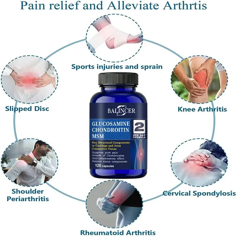Glucosamine & Chondroitin & MSM 3-in-1 - Antioxidant Joint Health Support for Bone and Cartilage Health