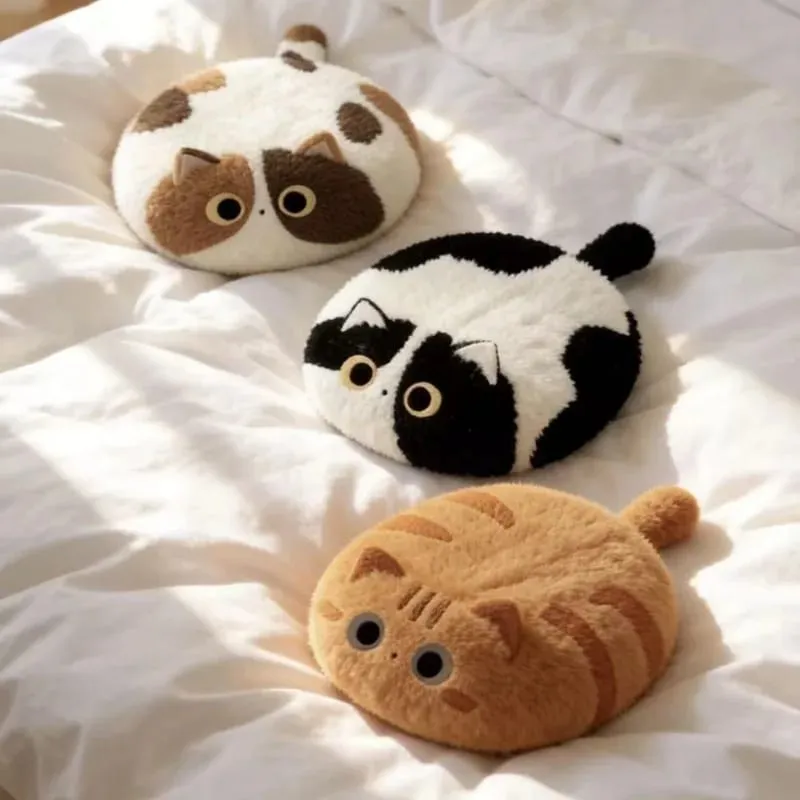 Cute Cat Plush Cushion Pillow Stuffed Plushie Soft Sofa Seat Chair Back Doll Office Dorm Bedroom Gift for Kids Girls