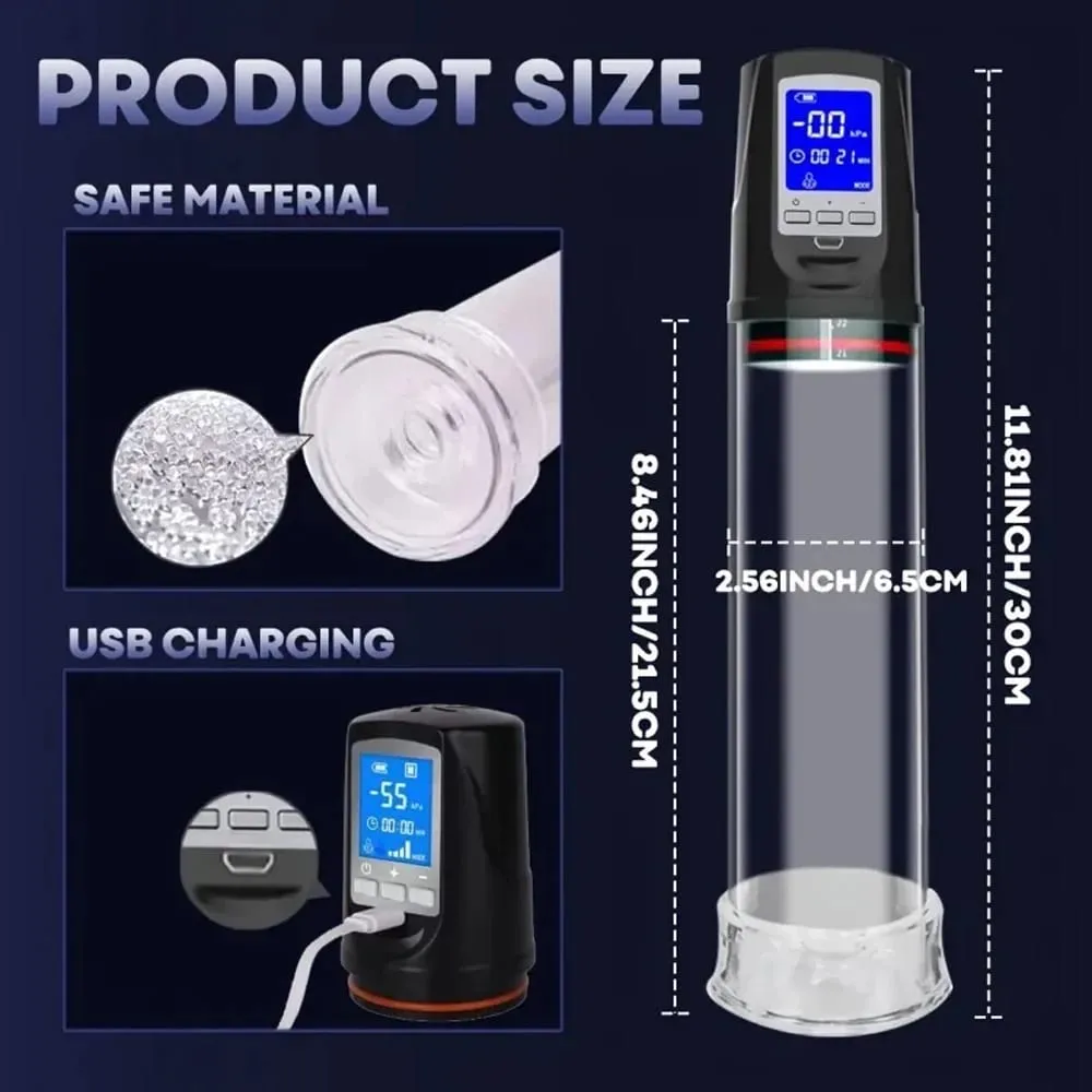 Electric Male Vacuum Suction Sucking Masturbation Peni Exercise Delay Enlargement Automatic Penis Pump Adult Sex Toys for Men