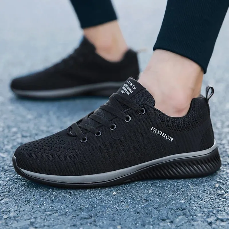 Lightweight Men's Black Sneaker Casual Sport Running Lace-up Outdoor Man Breathable Mesh Walking Shoes