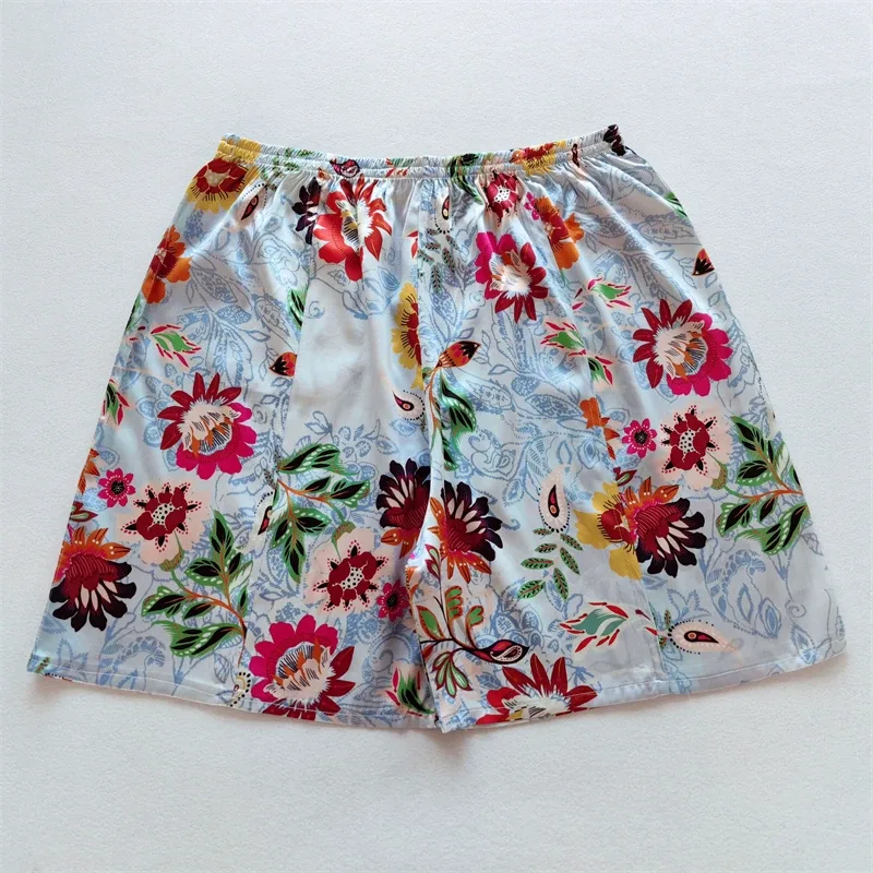 100% Mulberry Silk Men Boxer Underwear Couple Rubber Band Thin Short Home Pants Promotion Woman Can Wear