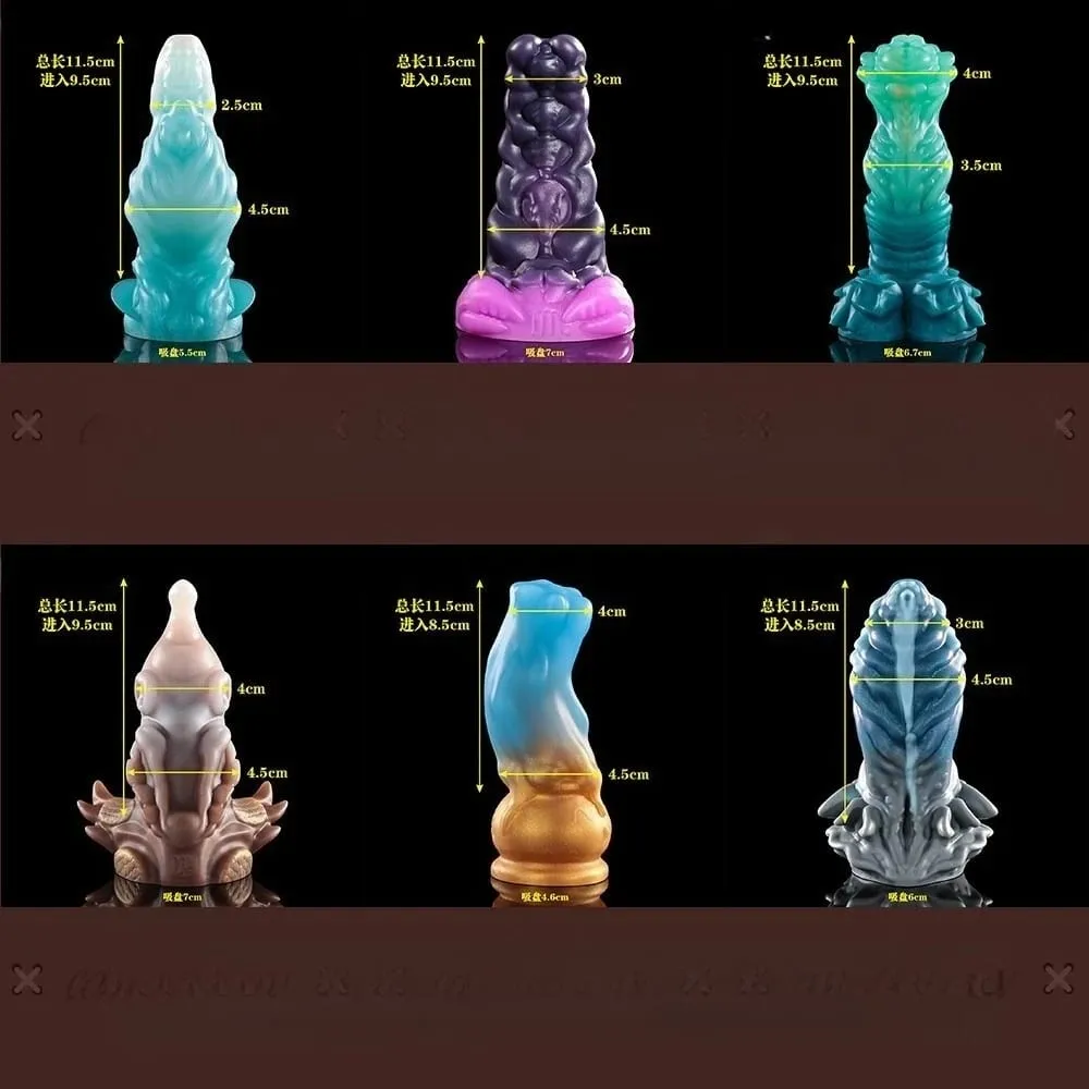 12 Zodiac Signs Series Alien-shaped Penis Realistic Dildo Vaginal Anal G-spot Stimulator with Suction Cup Orgasm Adult Sex Toys