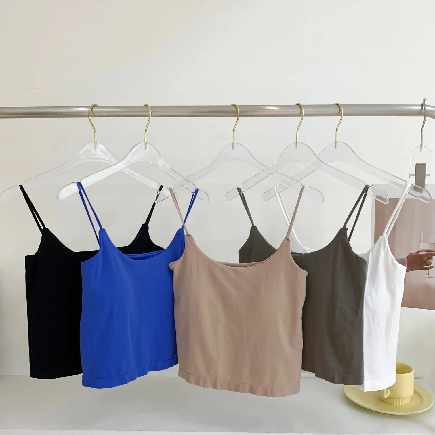 Zjaiss 2026 Summer Pure Desire Sexy Camisole Top Adjustable Spaghetti Strap Crop Top Women's Solid Color Y2K Tank Top