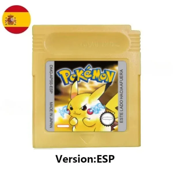 Cartouche de jeu vidéo Pokemon 16 bits, plusieurs styles, rouge, bleu, cristal, doré, vert, argent, jaune, carte de Console GB/SP