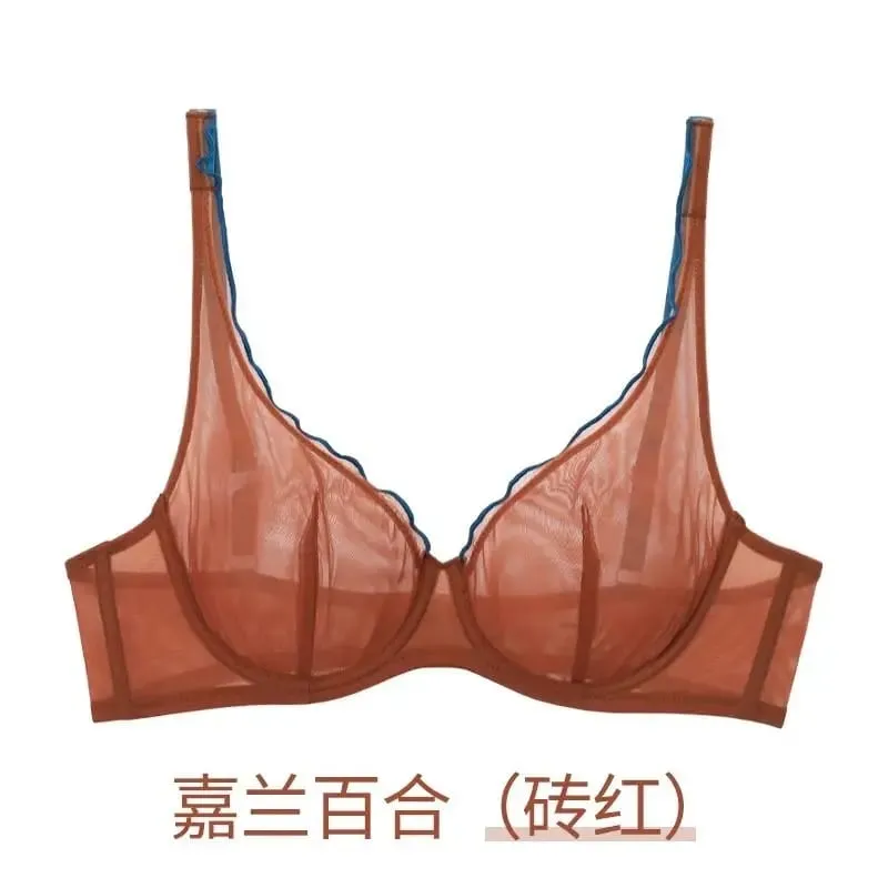 Minimizer Bra Plus Size Underwire French Style Triangle Cup Push Up Sexy Mesh Lingerie Set Support 32-40 MOYISU Sexy Bra Set BC — image 6