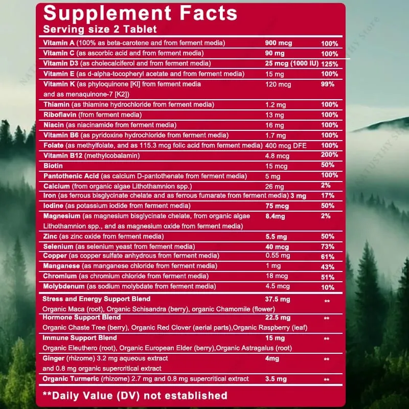 Multivitamin For Women Capsules Support Hormone Balance Skin Heart Brain Bone Immune Health