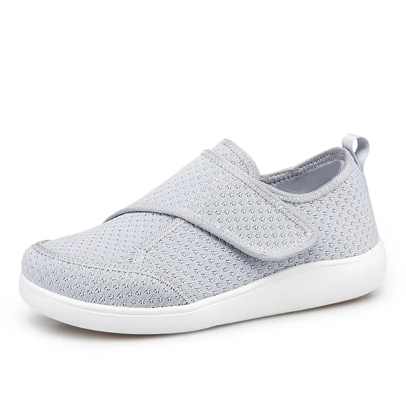 Sapatos abertos para idosos ajustáveis, sapatos para diabéticos, pés inchados, gordura, hálux valgus, joanete, ortopedia, polegar, eversão, homens e mulheres
