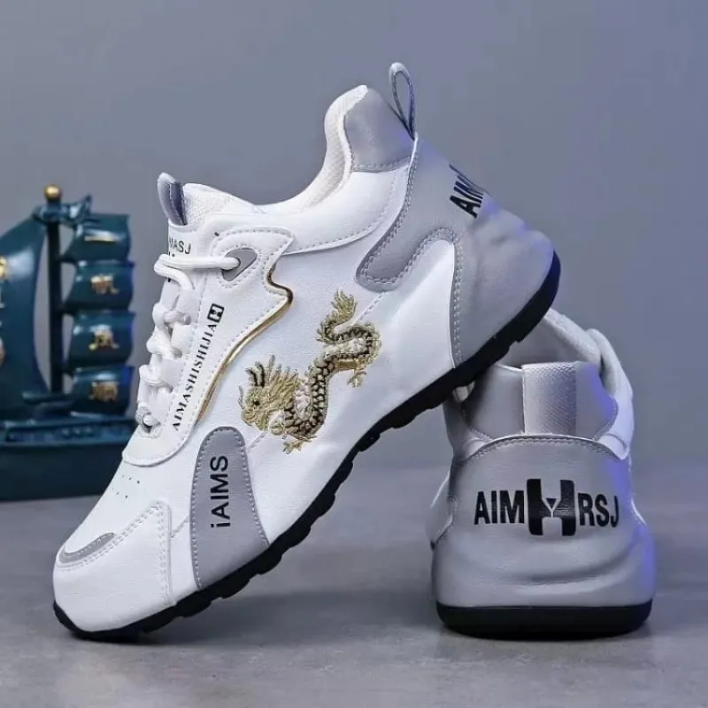 Fashion Men's Casual Shoes Luxury Men's Sneakers Leather Waterproof Sports Shoe Lightweight Breathable Non-slip Basketball Shoes