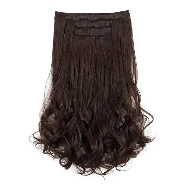 Synthetic 14Inch Short Wavy Curly Hair Extension 4pcs/set Clip -in Invisible Soft Hairpiece for Women Party Daily Use