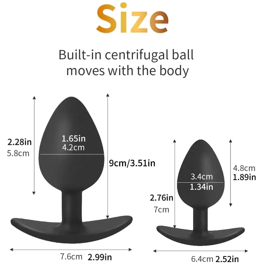 1pc Silicone Anal Plug Built-in Balls Beginner to Senior Size Buttocks G-Spot Massage Adult Sex Toys