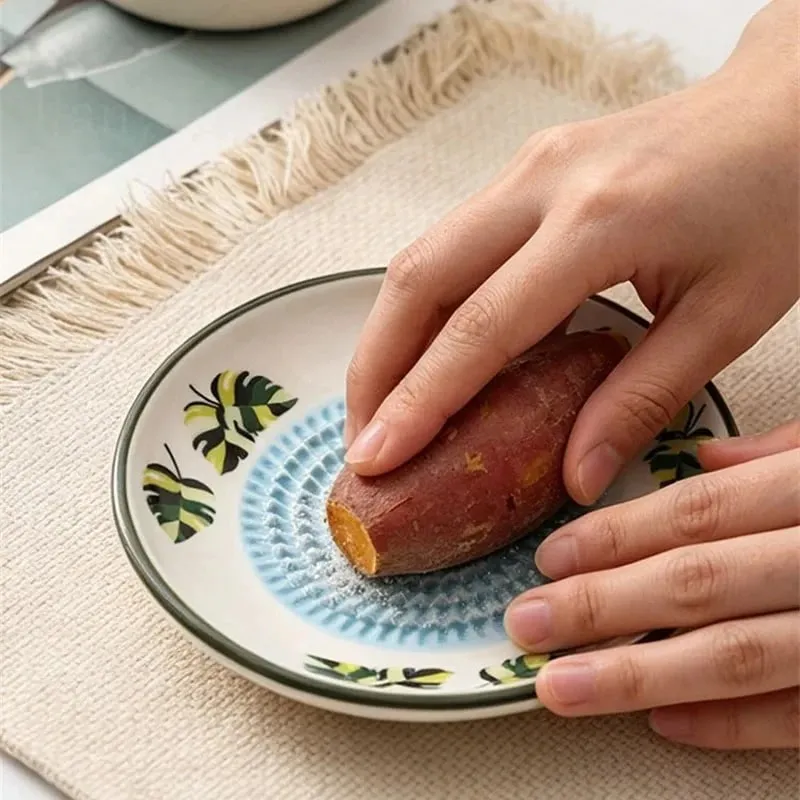 Colorful Simple Ceramic Ginger Grater Tool Hand Grinder Garlic Masher Portable Porcelain Carrot Ginger Grinding Kitchen Tools