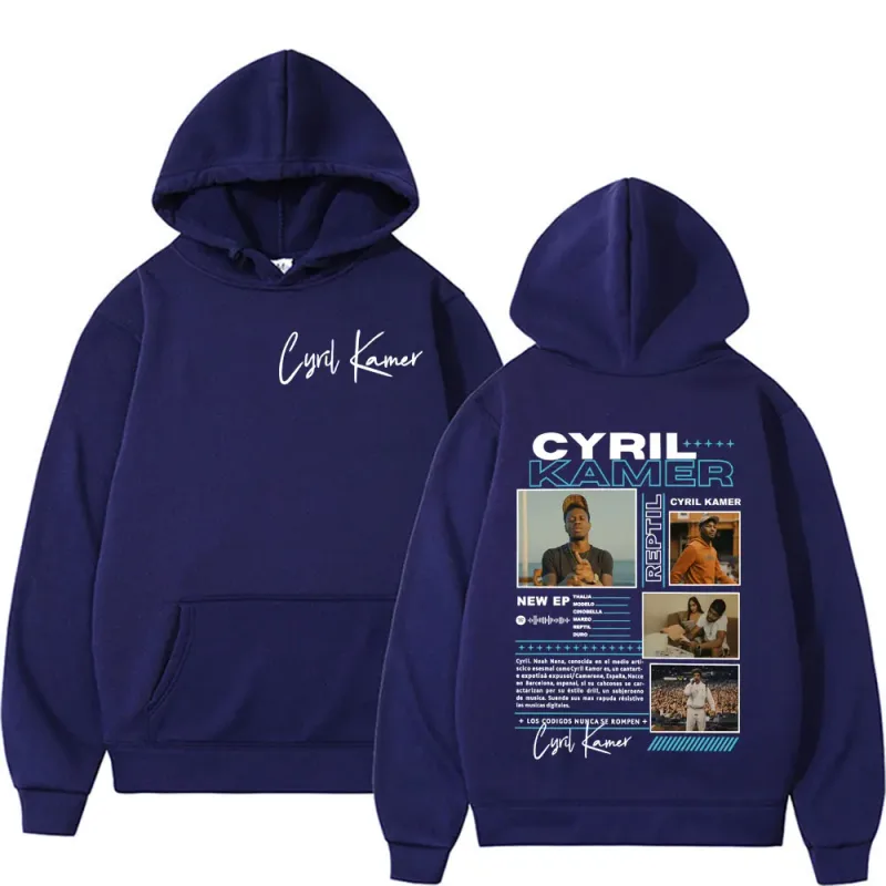 랩퍼 Cyril Kamer Reptil 앨범 투어 그래픽 후드 남성 여성 트렌드 빈티지 팝 음악 스웨터 긴 소매 루즈 까마귀