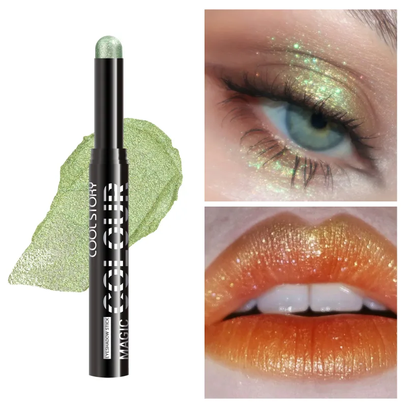 2 in 1 Eyeshadow Lipstick Stick Pencil Waterproof Glitter Brighten Matte Eye Shadow Makeup Pigment Eyeshadow Pen