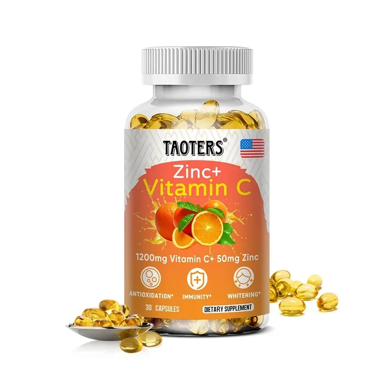 1200 Mg Vitamin C Capsules - with Zinc - Immune System and Collagen Booster Non-GMO and Gluten-Free Vegetarian
