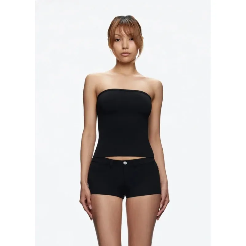 Tank Summer Women's Basic Tube Top Sexy Vest Fabric with High Elasticity and Skin-Friendly Top
