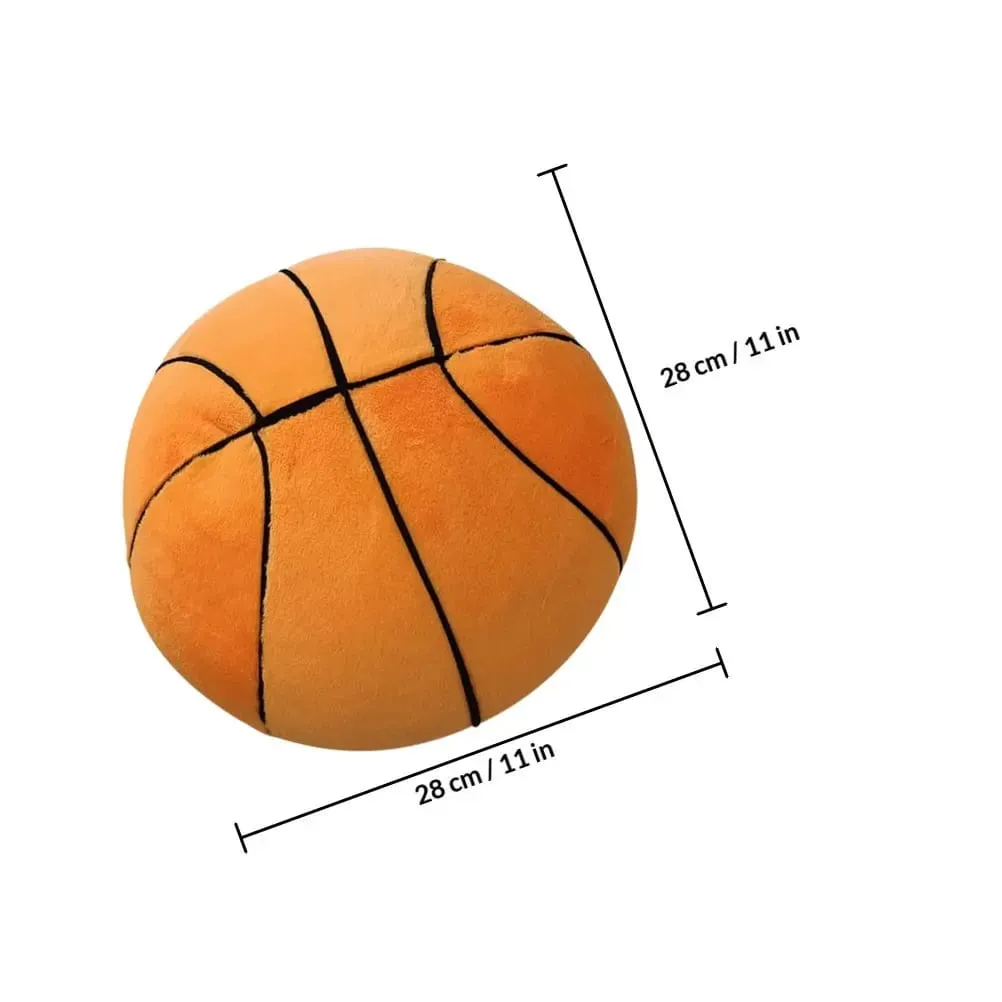 28Cm Basketball Pillow Short Pile Comfort Cushion Lounge Nap Decor Sports Theme Bedroom Living Room Throw Pillow Stuffed Ball