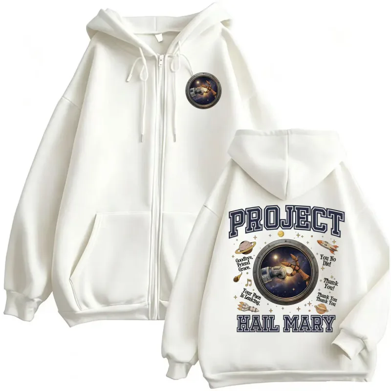 Project Hail Mary Sweatshirts Jacket Coats Rocky Jazz Hands Amaze Zip Up Hoodies Men Women Fashion High Quality Zipper Pullovers