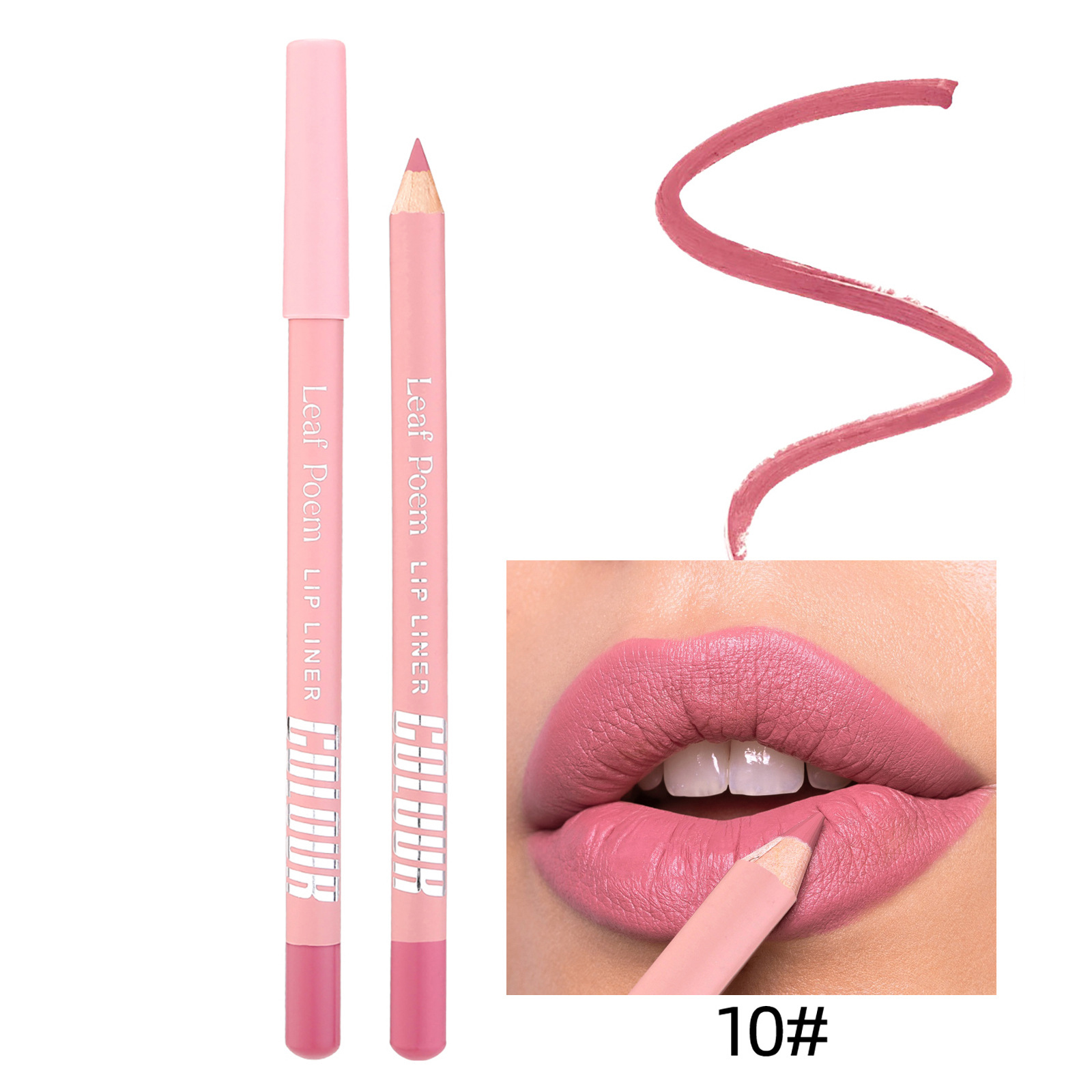 8 farver Vandtæt Lip Liner Pencil Langvarig Sexet Mørkerød Pink Mat Læbestift Blyant Naturlig Lipliner Pen Rød konturfarve