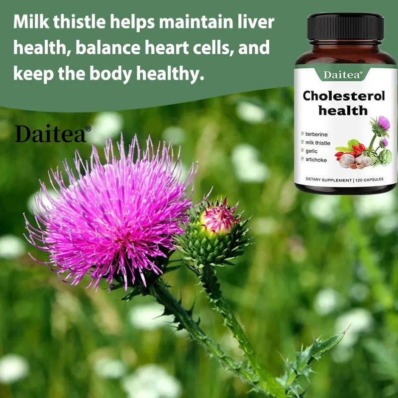 Berberine + Milk Thistle Capsules - for Kidney & Liver Health Liver Detox and Cleanse Promotes Skin and Digestive Health