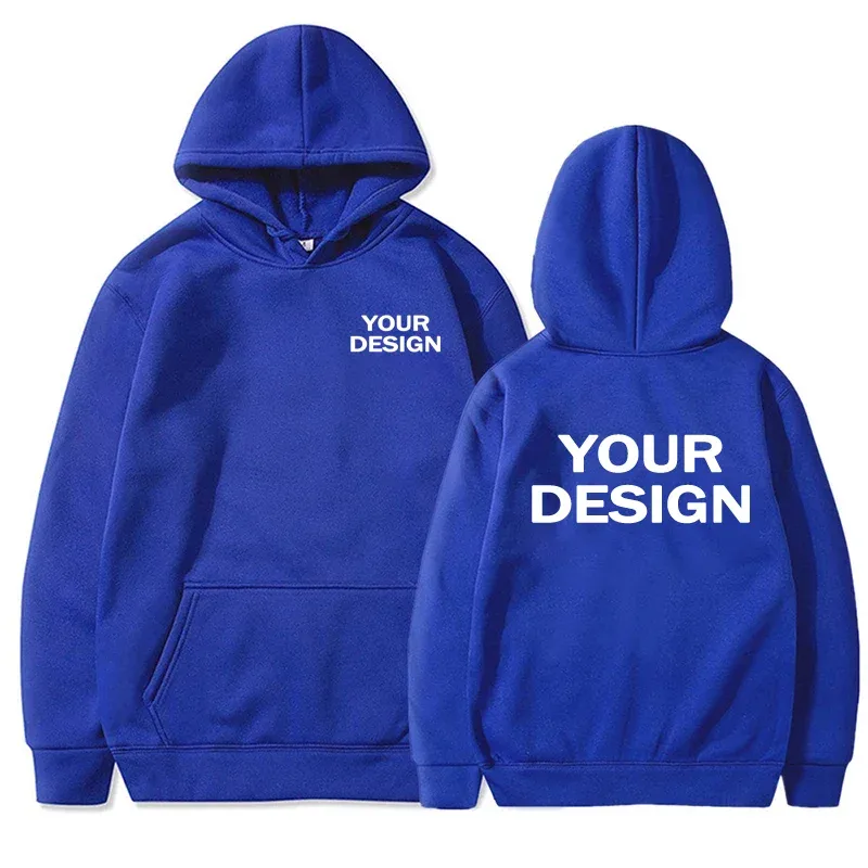 Customized printed men's and women's hoodies, loose casual solid color hoodies, personalized street long sleeved sweatshirts