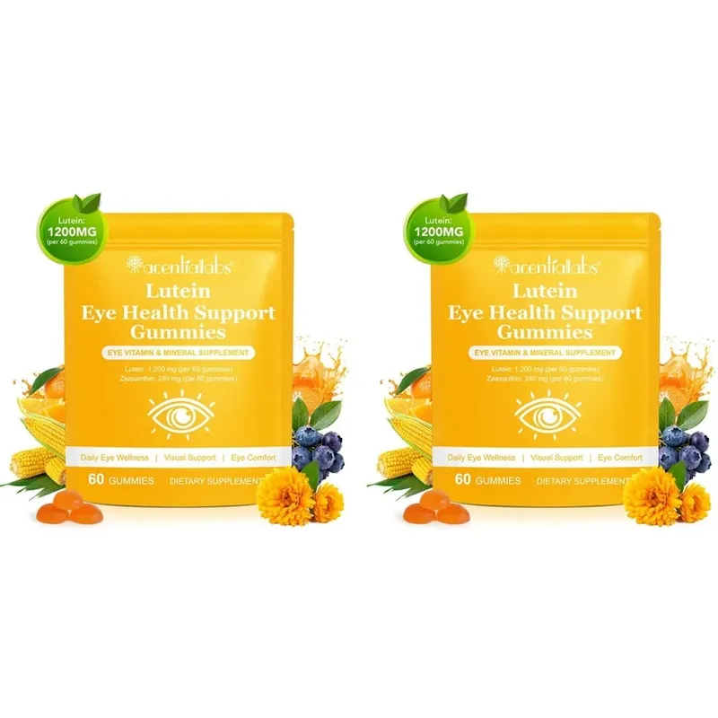 Lutein Eye Health Gummies 40mg with Zeaxanthin Vitamin A C & E Visual Support Blue Light Support & Eye Comfort Vegan 60 Count