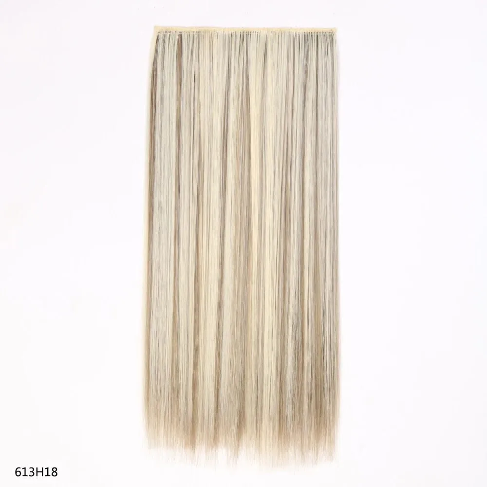 Syntetické prodloužení vlasů jednodílné s klipem 5Clips v dlouhé rovné vlasy blond pro ženy každodenní použití