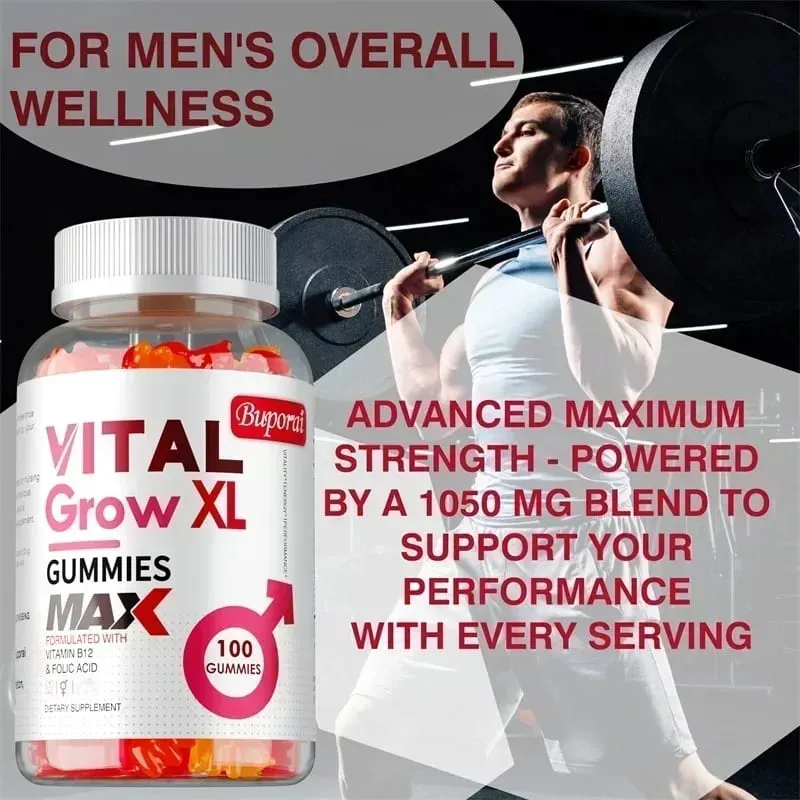 Vital Grow XL Male Gummies - Promotes Muscle Growth and Recovery Enhances Athletic Performance Endurance and Relieves Fatigue