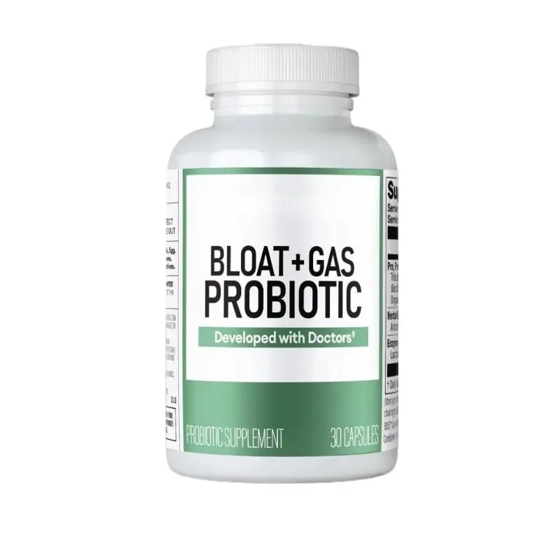 60 Billion Probiotic Capsules with Acacia Fiber Postbiotic Herbal and Enzyme Blend Gut Health Support Gas Relief for Adults 30ct