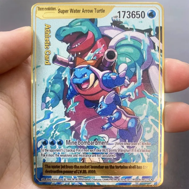 İngilizce Metal Pokemon Kartları DIY Arceus Mewtwo Charizard Pikachu Parlak Demir Pokémon GX Vmax EX Oyunu Çocuk Koleksiyonu Kart Oyuncak Hediye