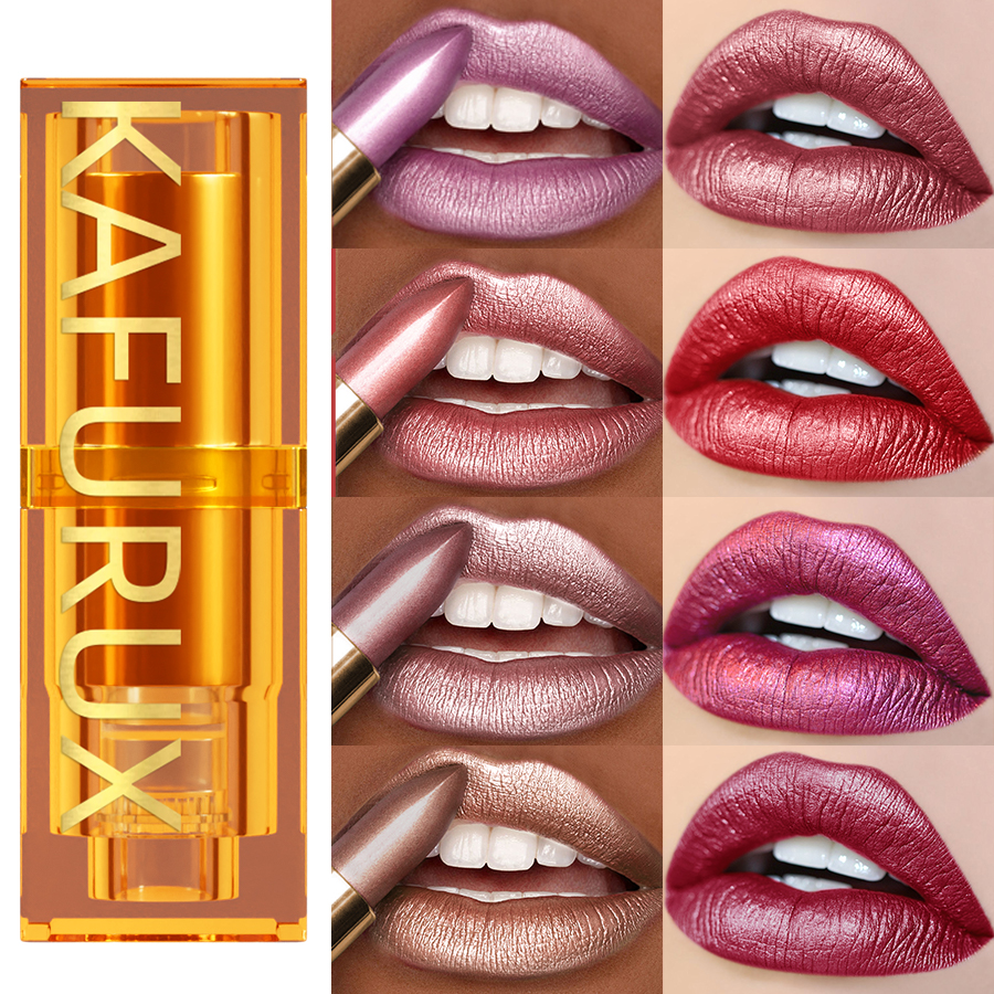 16Colors Bold & Intense Glitter Shiny Metallic Lipstick Lip Tint Long Lasting Lip Senior Matte Lip Makeup Gifts for Women Cosme