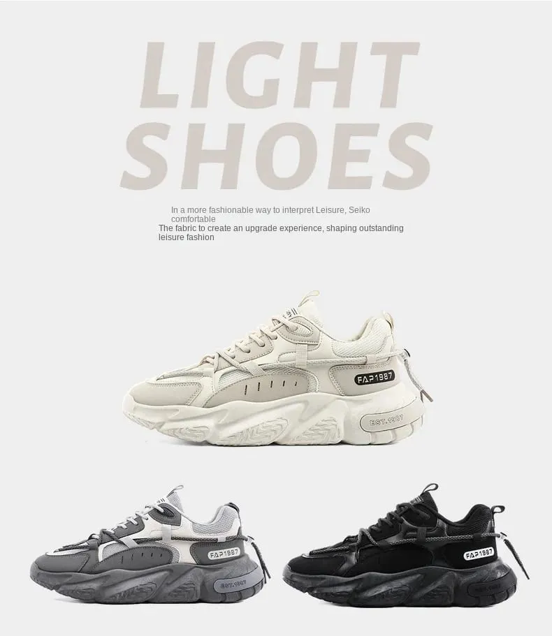 2026 Winter New Men's Shoes Trendy Sport Running Casual Versatile Breathable Height-increasing Dad INS Trendy Sneakers