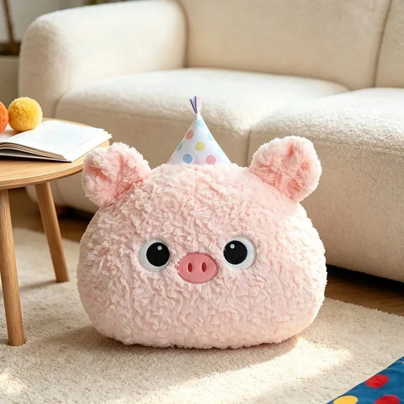 Cute Cartoon Animal Plush Pillow Soft Fluffy Pig Frog Cat Fox Sheep Kawaii Stuffed Cushion For Sofa Bedroom Home Decor Gift