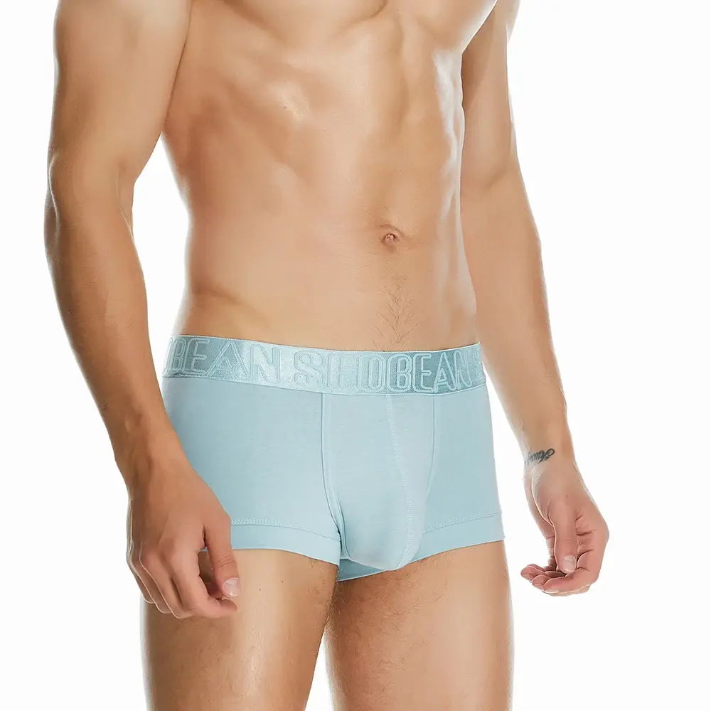 Heren boxershorts van ademend katoen, U-bolle buidel, lage taille, zacht stretchondergoed voor dagelijks casual en intiem gebruik