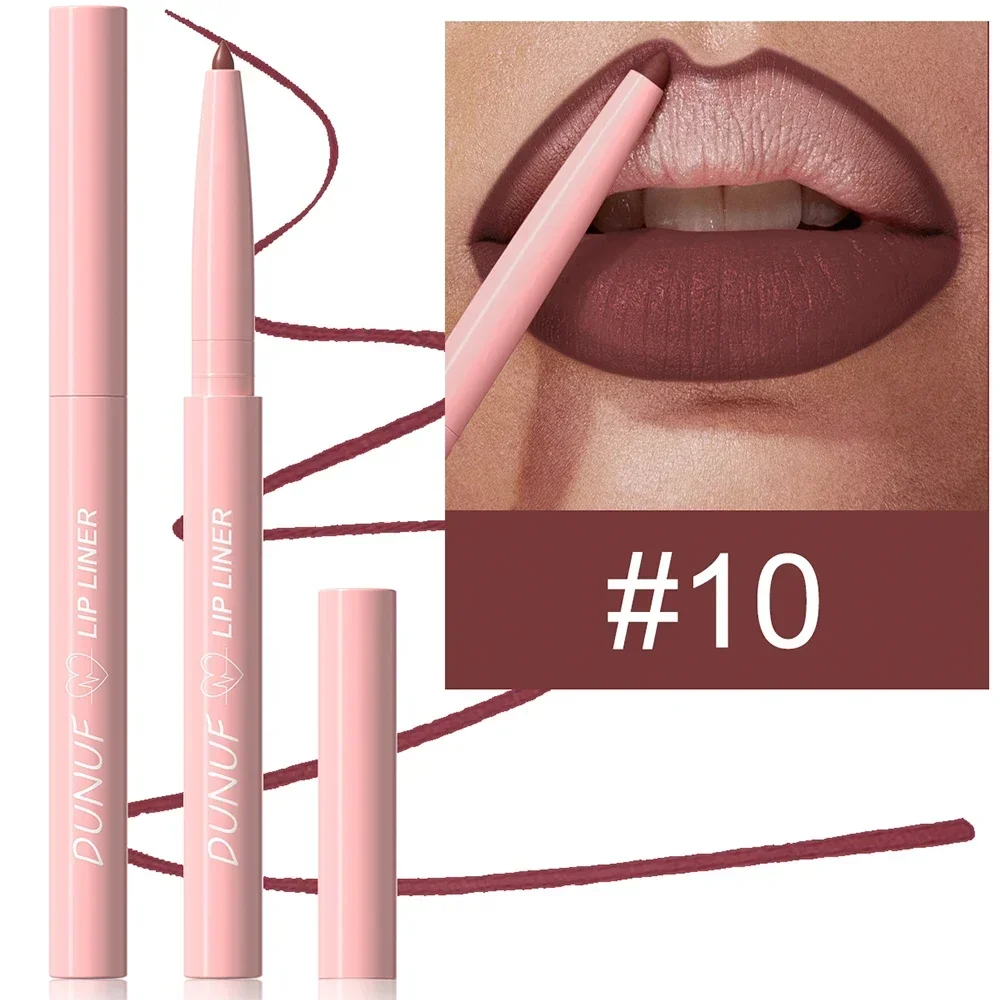 12 Farve Vandtæt Lip Liner Blyant Mørkerød Brun Læbestift Blyant Lip Outline Nøgen mat læbestift Crayon Contouring Tint Makeup