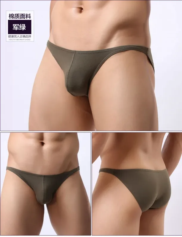 Pure Cotton Low-Waist Sexy Breathable Men's Briefs