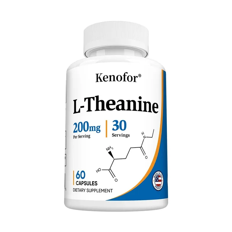Premium L-Theanine Capsules 200 Mg Stress Management Healthy Mood and Enhanced Focus Vegan Gluten-Free 120 Capsules