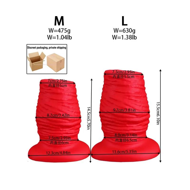 Hollow Butt Plug Silicone Huge Anal Plug Speculum Peep Sex Toys For Women Men Gay Fisting Boxing Gloves Enema Flushing Adult Toy