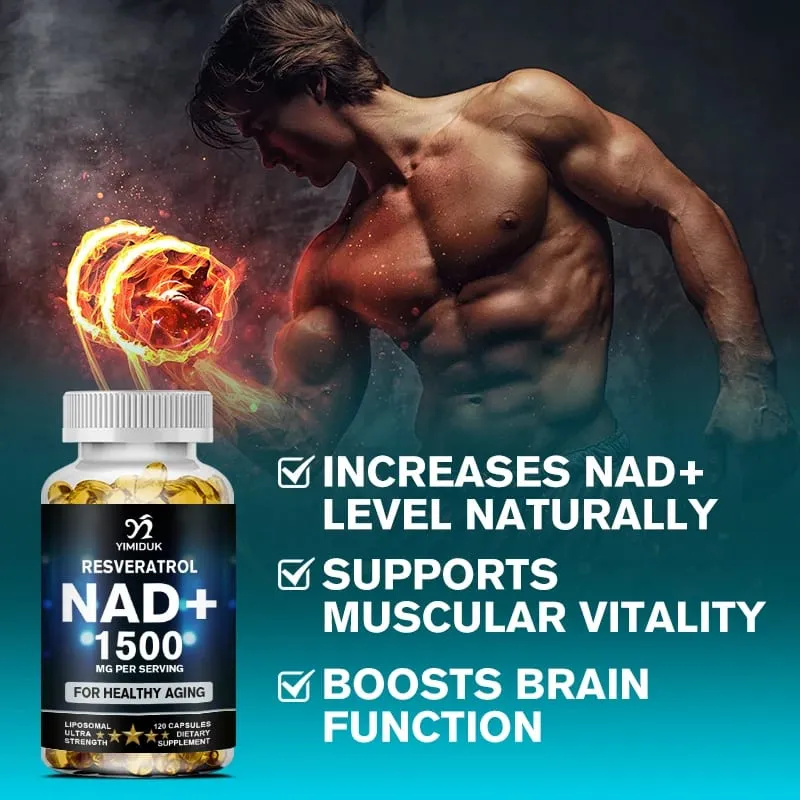 NAD-Ergänzung 1500 mg – Liposomales NAD+-Ergänzungsmittel mit Resveratrol für Ausdauer und gesundes Altern – Kraftkapseln