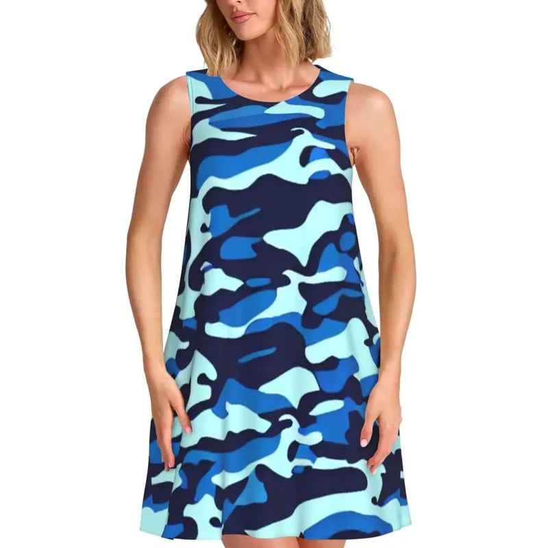 Gold Chain Casual Dress Vintage Print Korean Fashion Dresses Sleeveless Cute Dress Cheap Crew Neck Female Print Clothes