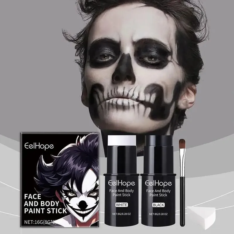 1 sada černé bílé oči barva na obličej tyčinka krémový make-up vodotěsné pero sportovní bezpečné pero na kostýmy párty lehké halloweenské Q5O1